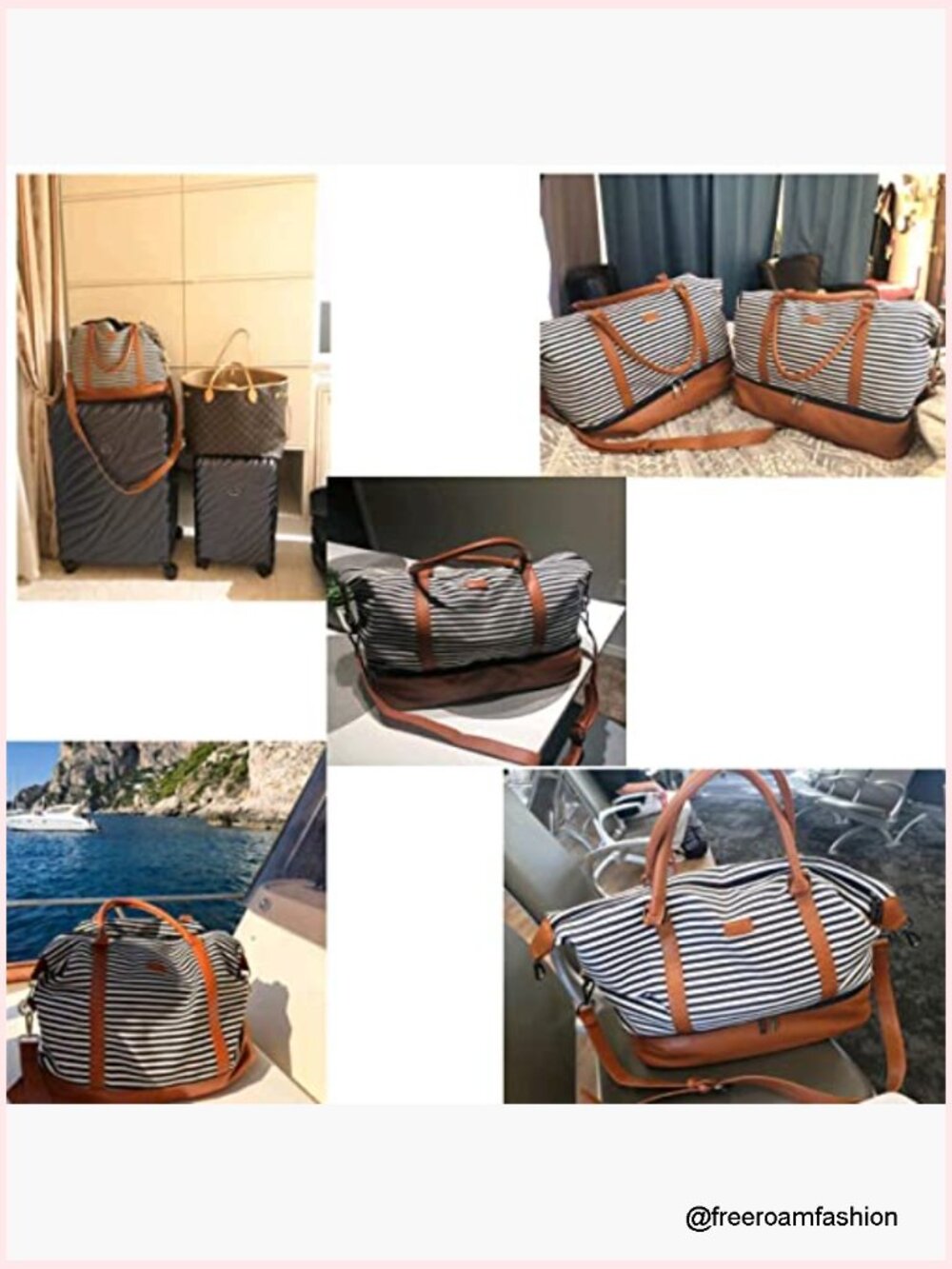 Canvas Travel Weekender Duffel Tote Carry-on Overnight Bag - Picture 4 of 7